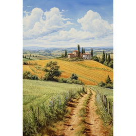Tableau Campagne Fin Été en Toscane, art mural décoration nature