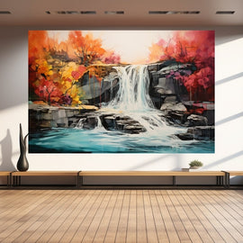 Tableau Cascade Abstrait, art mural décoration nature