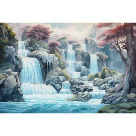 Tableau Chinois Cascade, art mural décoration nature