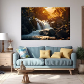 Tableau Cascade D'Eau Nature, art mural décoration nature