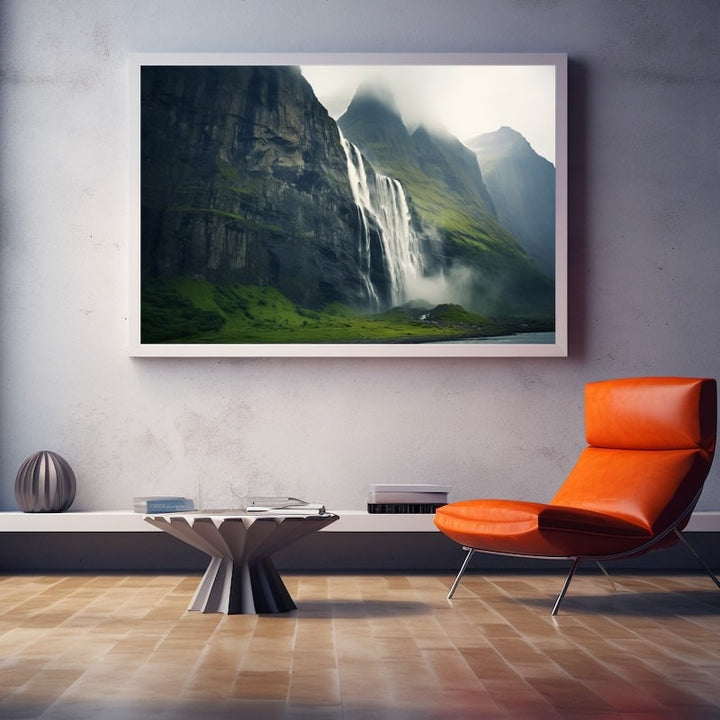 Tableau Cascade Design Photo, art mural décoration nature