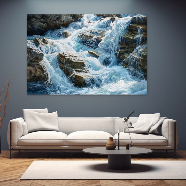 Tableau Cascade Horizontal, art mural décoration nature