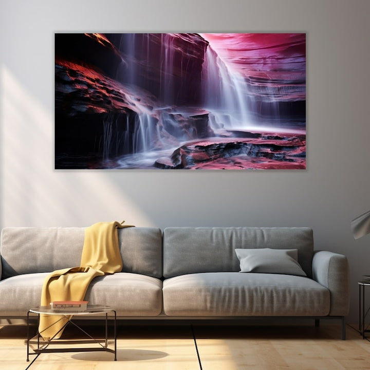 Tableau Cascade Rose, art mural décoration nature