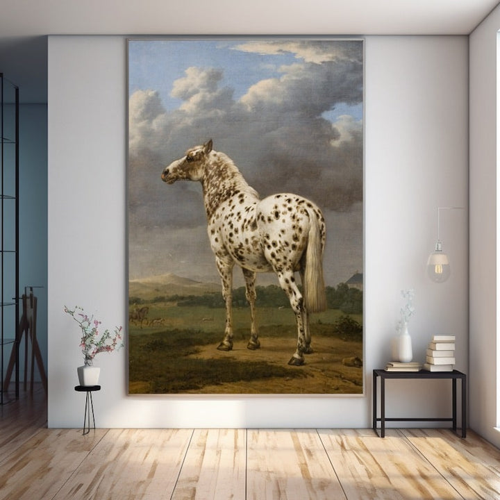 Tableau Cheval Pie de Potter - Maître Hollandais XVIIe, art mural décoration nature