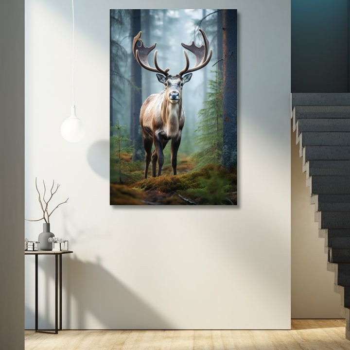 Tableau Cerf Forêt, art mural décoration nature