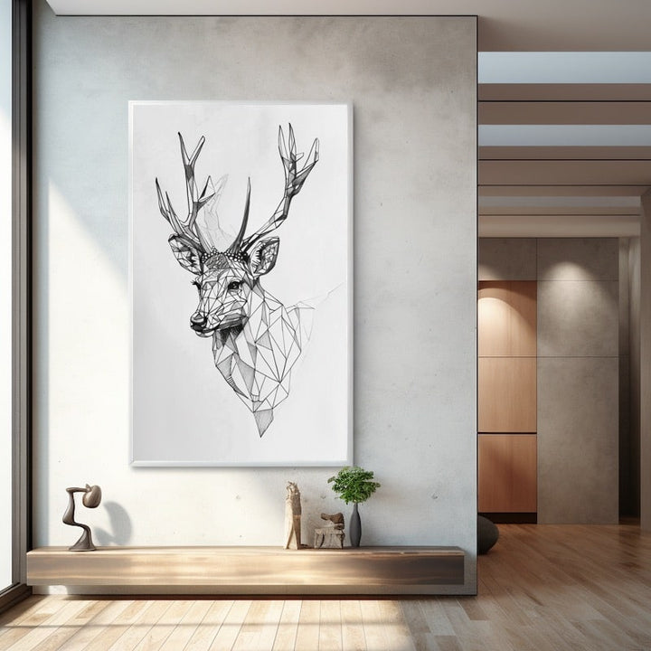 Tableau Cerf Géométrique, art mural décoration nature