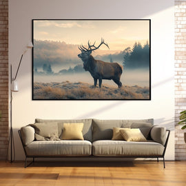 Tableau Cerf Grand Format, art mural décoration nature