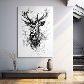Tableau Cerf Graphique, art mural décoration nature