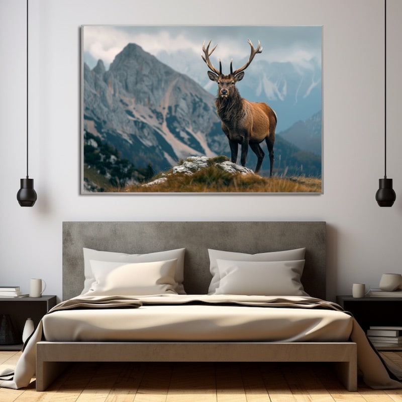 Tableau Cerf Montagne