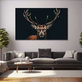 Tableau Cerf Noir, art mural décoration nature