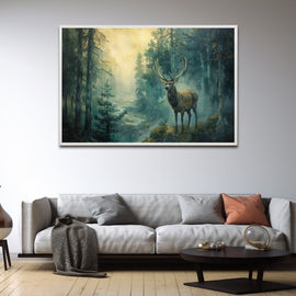 Tableau Cerf Peinture, art mural décoration nature