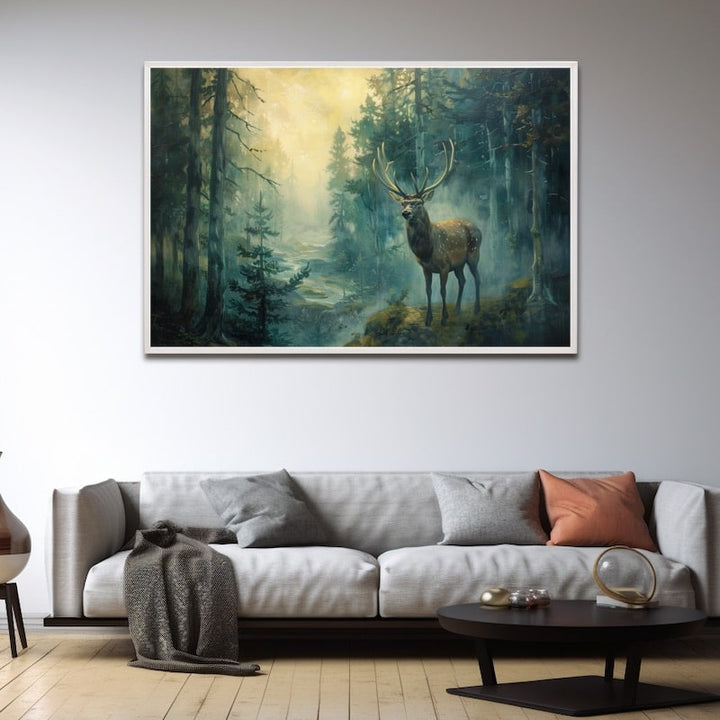 Tableau Cerf Peinture, art mural décoration nature