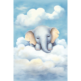 Tableau Chambre Bébé Éléphant, art mural décoration nature