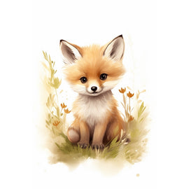 Tableau Petit Renard Chambre Bébé, art mural décoration nature