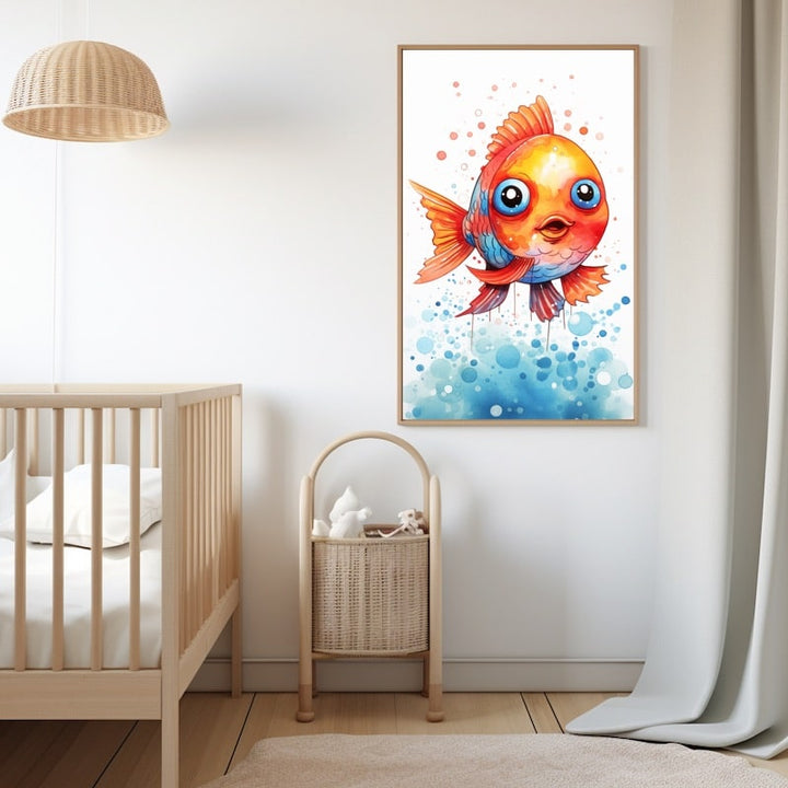 Tableau Chambre Bébé Poisson, art mural décoration nature
