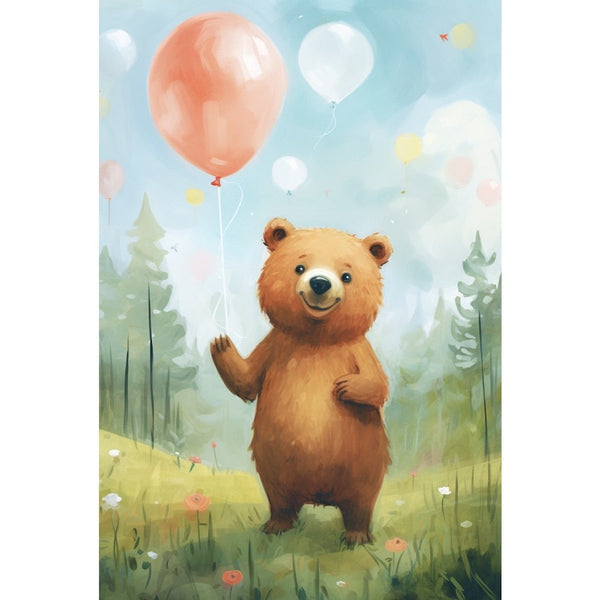 Tableau Chambre Enfant Ours, art mural décoration nature