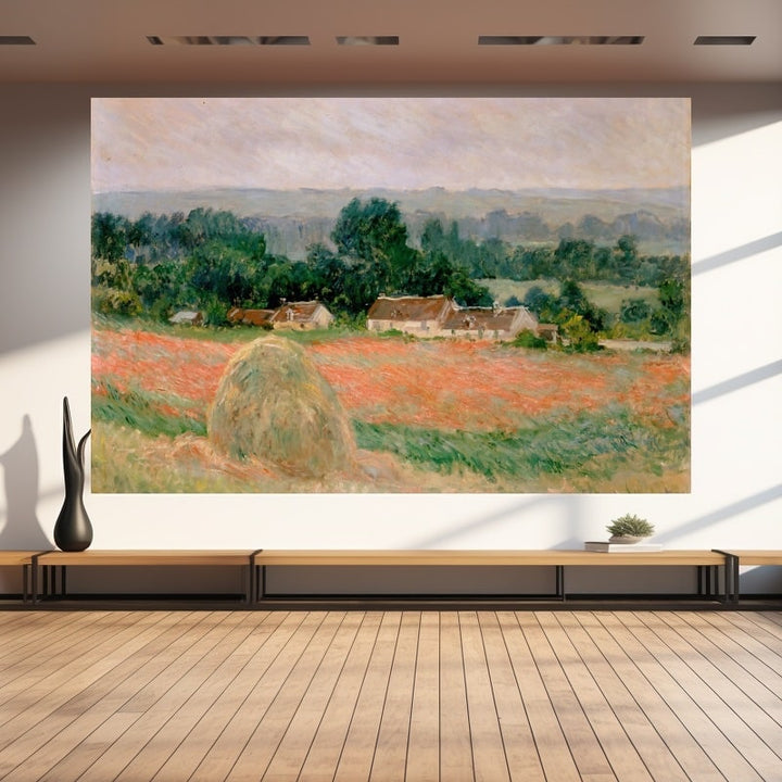 Tableau Champ de Blé et Coquelicots, art mural décoration nature