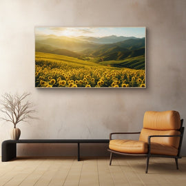 Tableau Champ de Tournesols, art mural décoration nature