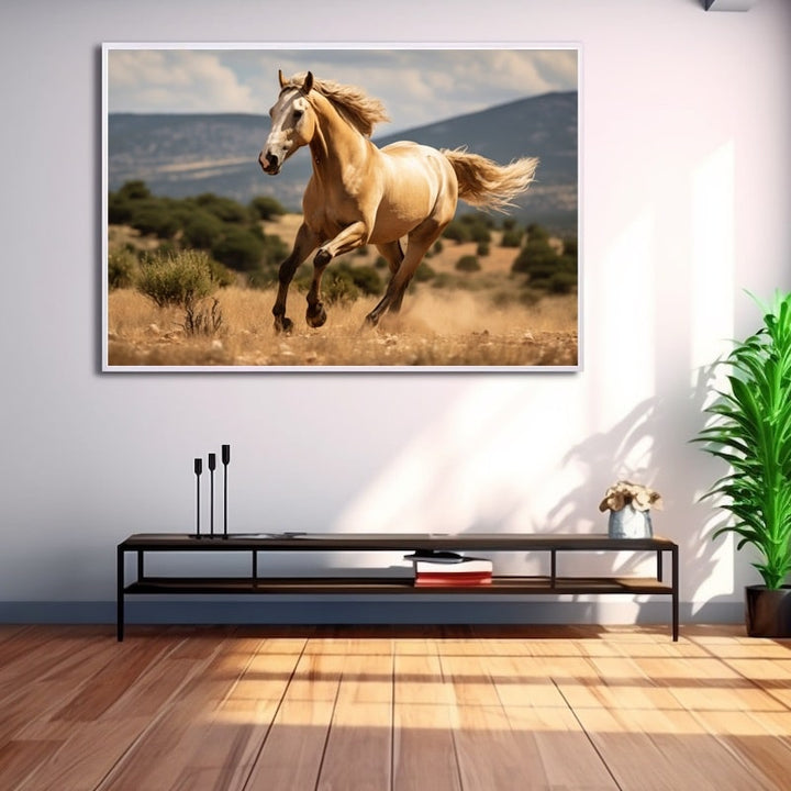 Tableau Cheval Au Galop, art mural décoration nature