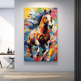 Tableau Cheval Couleur, art mural décoration nature