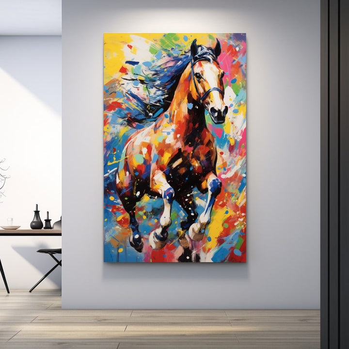 Tableau Cheval Couleur, art mural décoration nature
