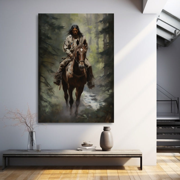 Tableau Cheval Indien, art mural décoration nature