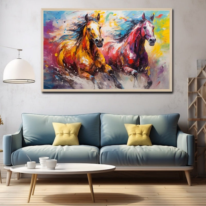 Tableau Chevaux Couleur, art mural décoration nature