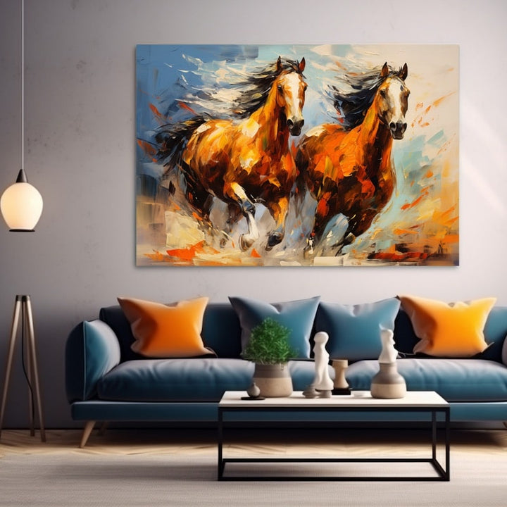 Tableau Chevaux Modernes, art mural décoration nature