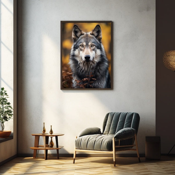 Tableau Chien Loup, art mural décoration nature