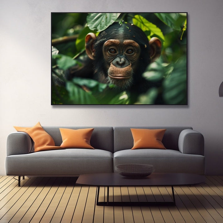 Tableau Chimpanzé, art mural décoration nature