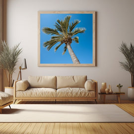Tableau Ciel Bleu Arbre Palmier, art mural décoration nature