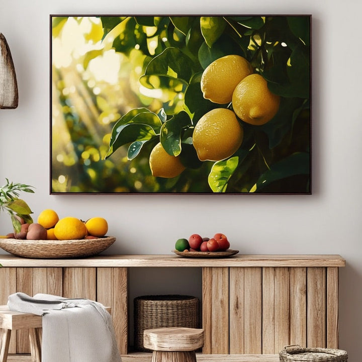 Tableau Citron, art mural décoration nature