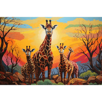 Thumbnail for Tableau Coloré Famille Girafe