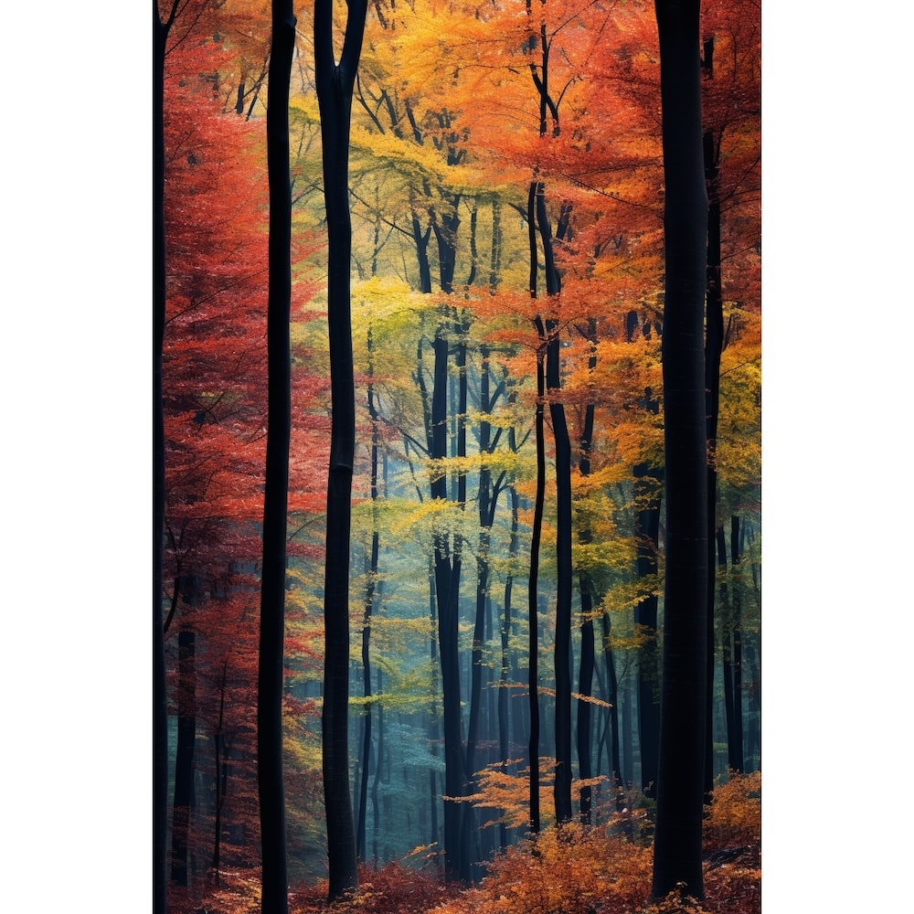 Tableau Forêt Colorée, art mural décoration nature