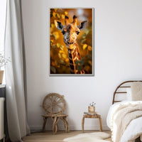 Thumbnail for Tableau Coloré Girafe Feuilles