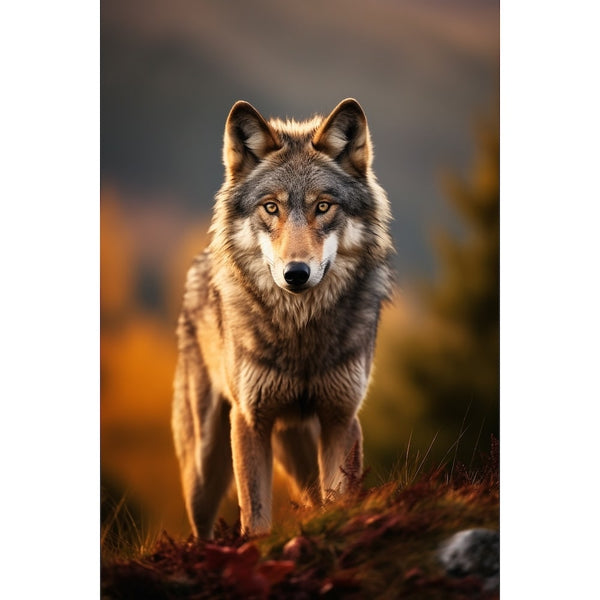 Tableau Loup Coloré, art mural décoration nature