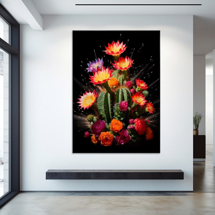 Tableau Coloré Moderne Cactus