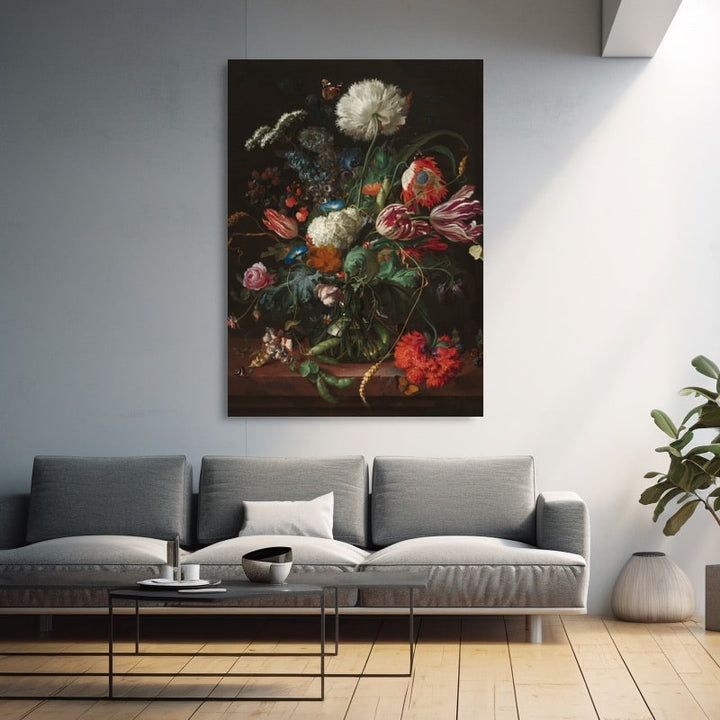 Tableau Connu avec des Fleurs, art mural décoration nature