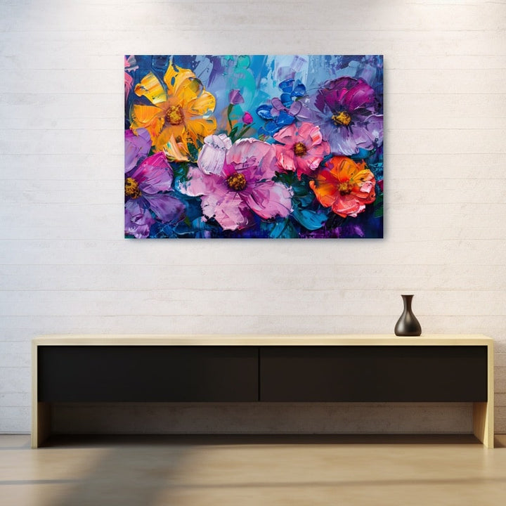 Tableau Contemporain Abstrait Fleurs