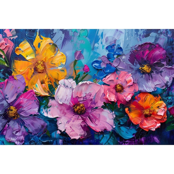 Tableau Contemporain Abstrait de Fleurs
