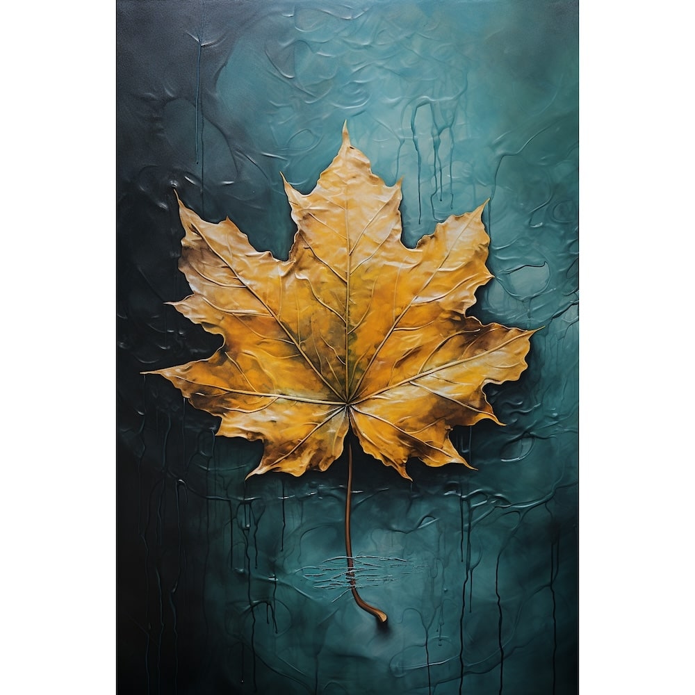Tableau Contemporain Feuille Colorée