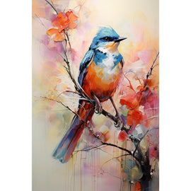 Tableau Contemporain Abstrait Oiseau, art mural décoration nature, vue 2