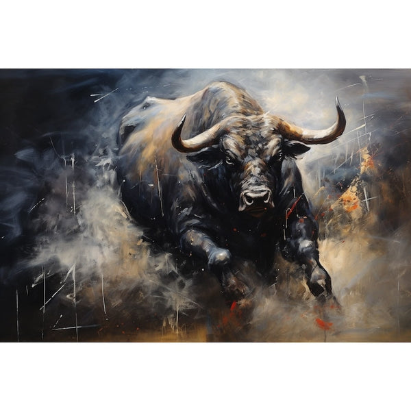 Tableau Taureau Contemporain, art mural décoration nature