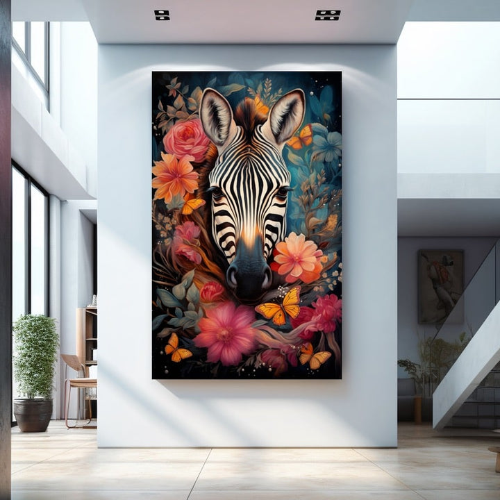Tableau Contemporain Zèbres, art mural décoration nature