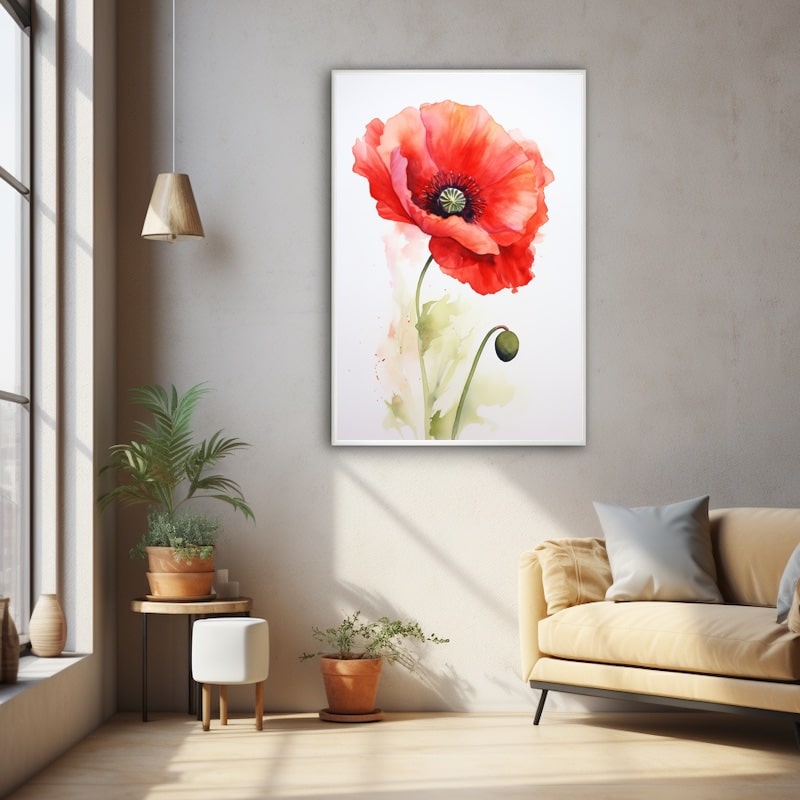 Tableau Coquelicot Rouge