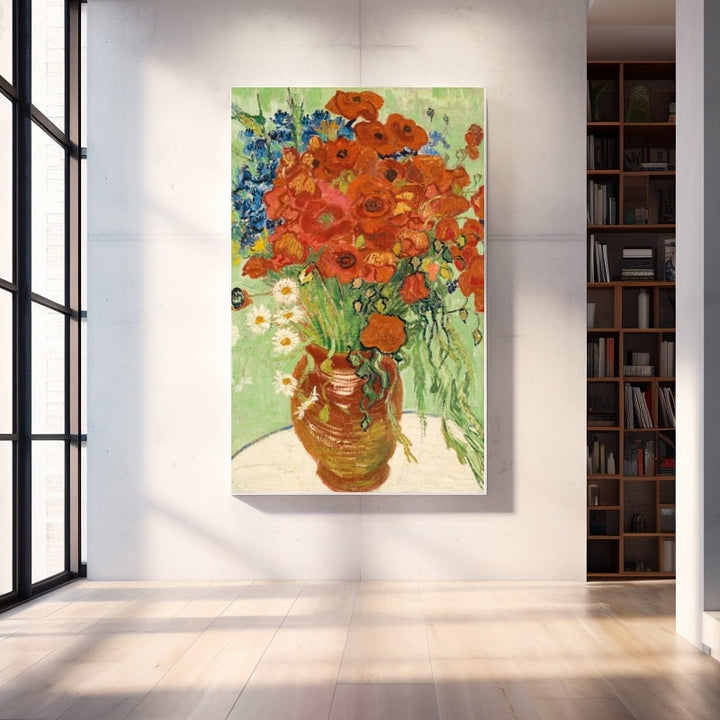 Tableau Coquelicot Van Gogh, art mural décoration nature