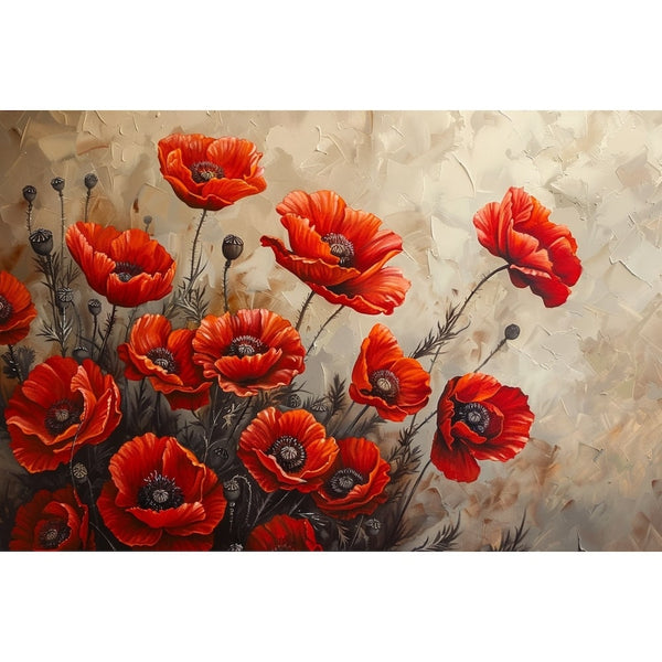 Tableau Coquelicot en Relief