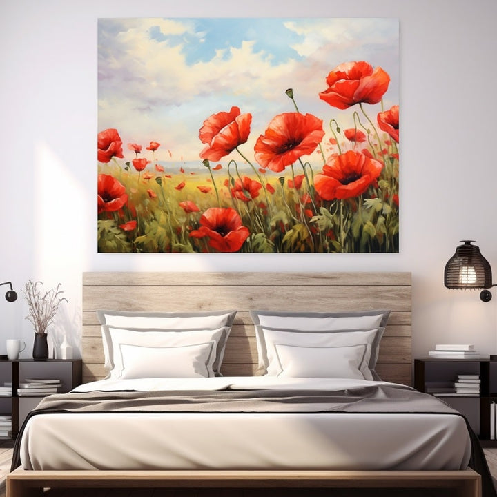 Tableau Coquelicots Sur Toile