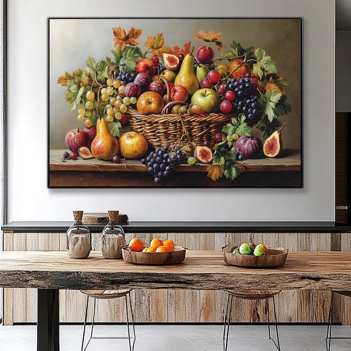 Tableau Corbeille de Fruits, art mural décoration nature