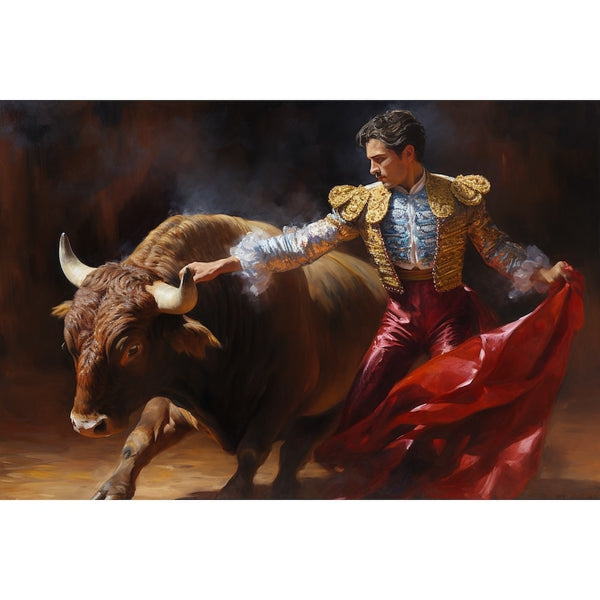 Tableau Taureau Corrida, art mural décoration nature